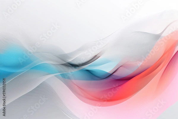 Fototapeta Abstract background, wave style with light colors. Created with Generative AI.