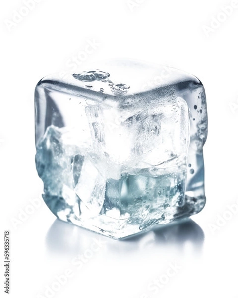 Fototapeta a cube of ice on a transparent background