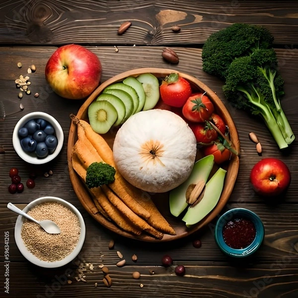 Fototapeta Fresh vegetables created with Generative AI technology