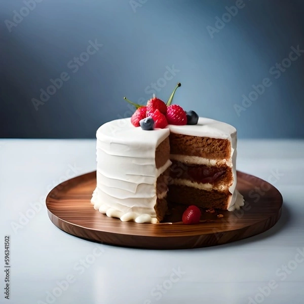 Fototapeta Pastry cake created with Generative AI technology