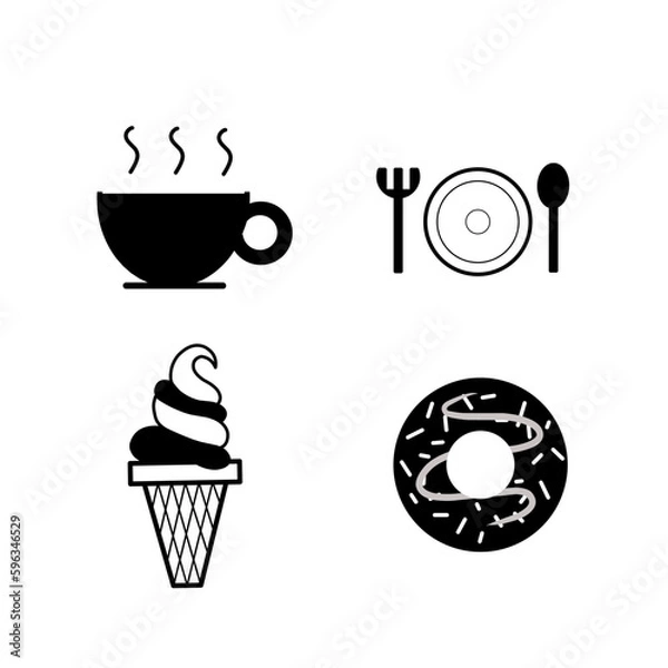 Obraz coffee icons set for cafe