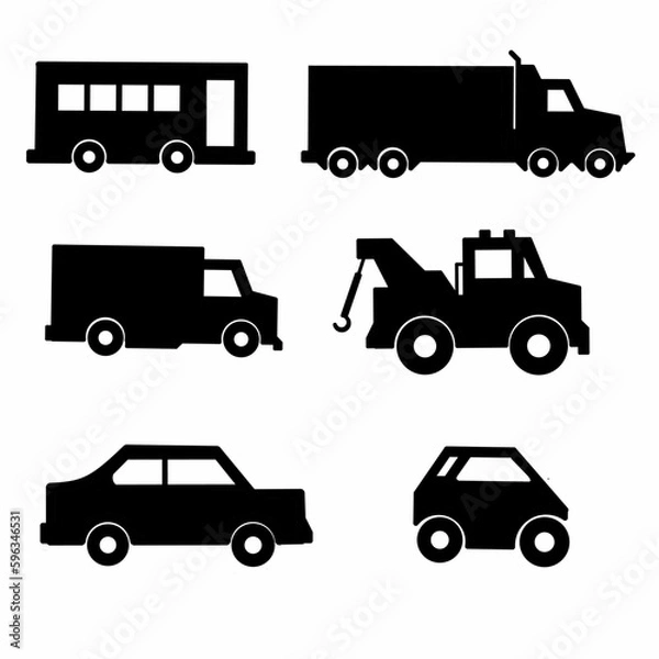 Obraz Car truck icon set