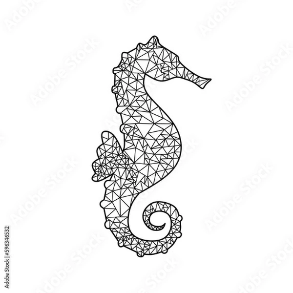 Obraz Hand drawn vector lineart seahorse