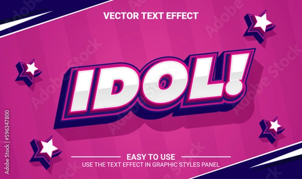 Fototapeta 3d idol text editable effect