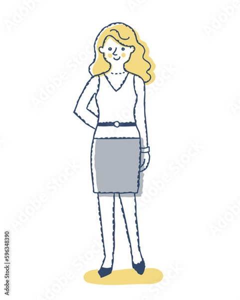 Obraz 髪の長い若い女性