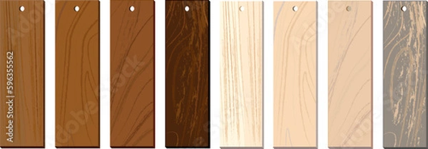 Obraz 看板や表示板に活用できる様々な品種・色による木製平板イラスト素材