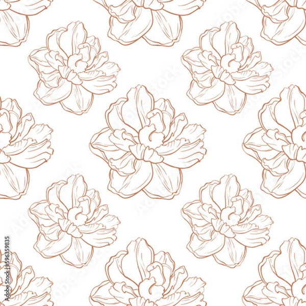 Fototapeta seamless floral pattern. Minimalist seamless pattern with a floral print. Pattern for textiles, wrapping paper, wallpaper, clothing, fabrics, cards, envelopes, invitations.