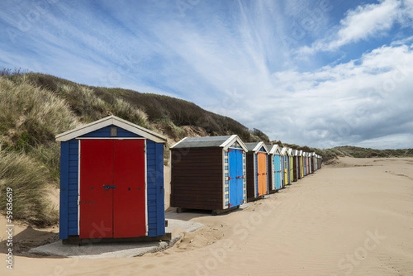 Obraz Saunton Sands Beach Huts