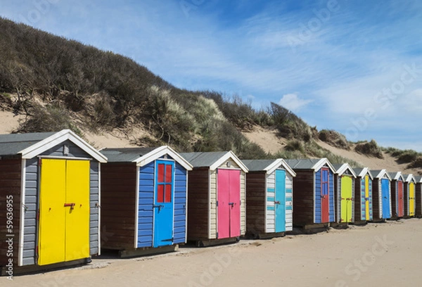 Obraz Saunton Sands Beach Huts