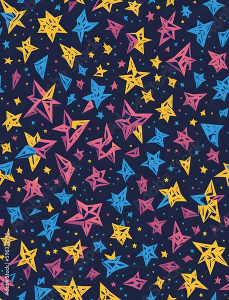 Fototapeta stars seamless patterns rainbow theme Generative AI