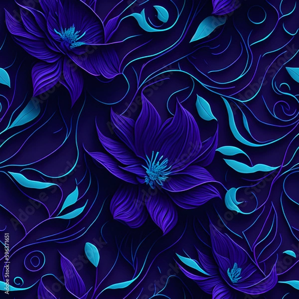 Fototapeta flowers abstract background line waves noise Generative AI