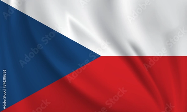 Fototapeta Czech Republic flag waving in the wind. 3D rendering vector illustration EPS10.	
