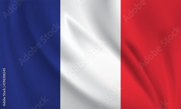 Fototapeta France flag waving in the wind. 3D rendering vector illustration EPS10.	
