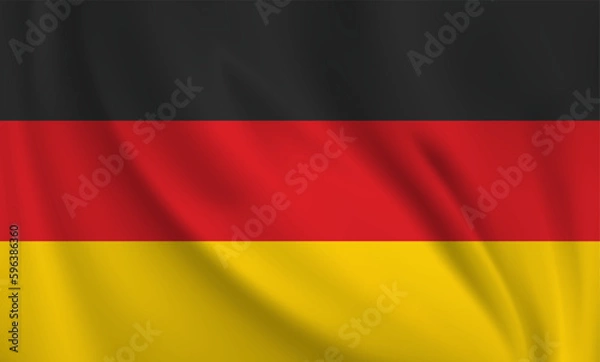 Fototapeta Germany flag waving in the wind. 3D rendering vector illustration EPS10.	
