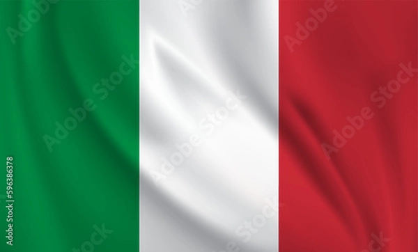 Fototapeta Italy flag waving in the wind. 3D rendering vector illustration EPS10.	
