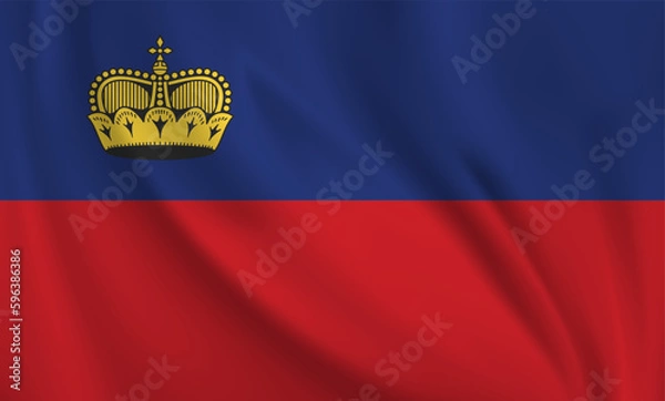 Fototapeta Liechtenstein flag waving in the wind. 3D rendering vector illustration EPS10.	
