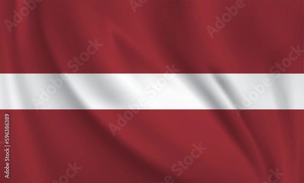 Fototapeta Latvia flag waving in the wind. 3D rendering vector illustration EPS10.	
