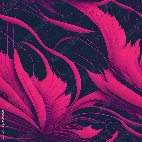 Obraz pink color flowers abstract background line Generative AI