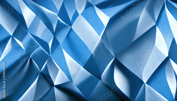 Fototapeta Crystal pattern abstract background. Geometric design. Blue white color facet asymmetric ice glass surface texture decorative art illustration.