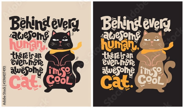 Fototapeta Awesome Cat - Cat Lover - Funny Cat