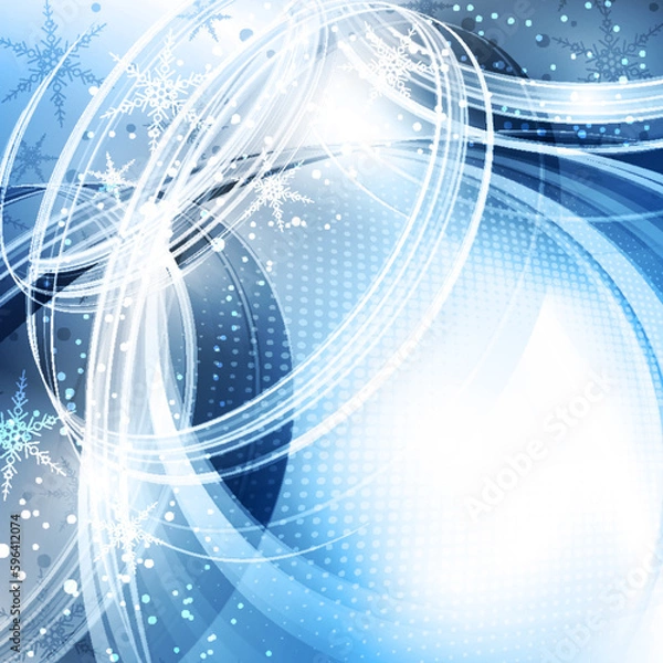 Fototapeta Abstract blue background with lighting effect. Vector