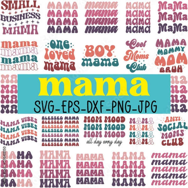 Obraz Retro Mama Svg Bundle