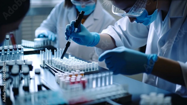 Fototapeta Technology Teamwork Or Collaboration In Laboratory