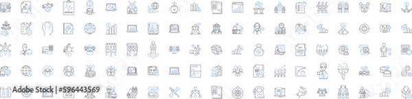 Fototapeta Income earnings line icons collection. Wages, Salary, Commission, Bonuses, Tips, Dividends, Royalties vector and linear illustration. Rent,Interest,Capital outline signs set Generative AI