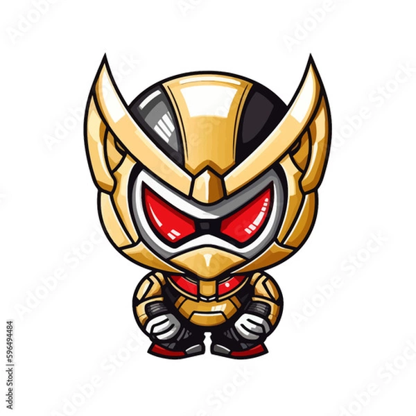 Fototapeta A Tokusatsu hero charges into battle in this stunning vector artwork, ready to face any challenge that comes their way.