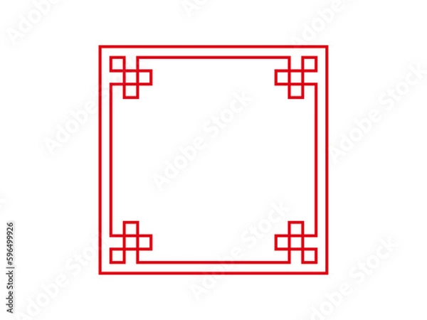 Fototapeta 中華風のフレーム 飾り罫 ベクターイラスト