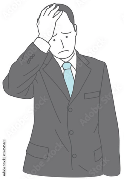 Obraz 困っているスーツを着た男性