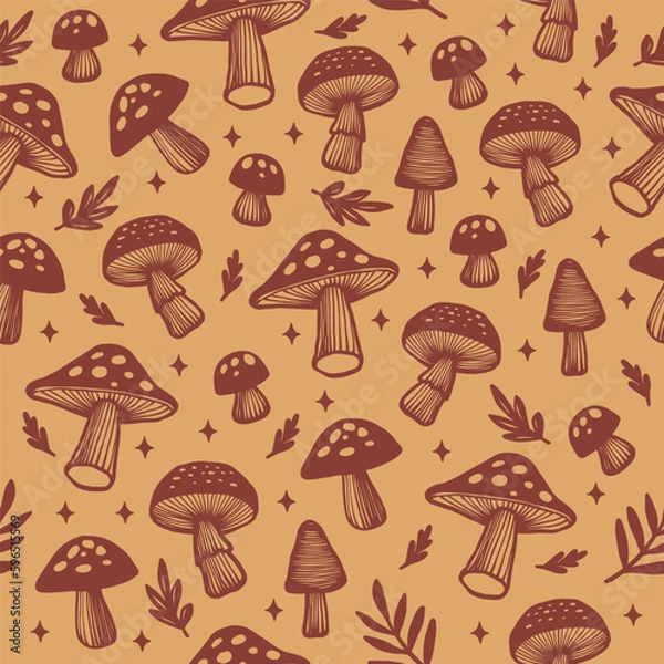 Obraz Pattern seamless plant mushroom