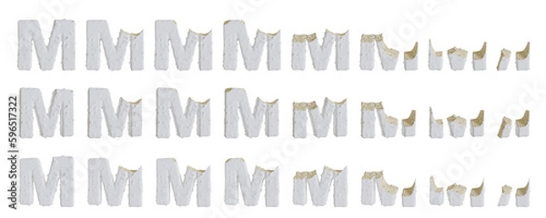Fototapeta Milk cream with Almonds and Vanilla Ice Cream Bars M-shaped, 3D rendering
