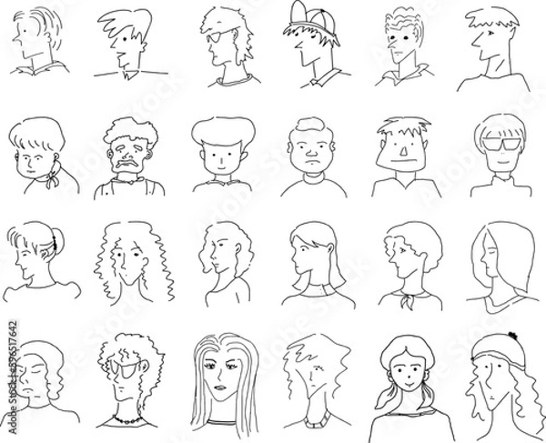 Fototapeta 남자 여자 사람 얼굴 표정 옆얼굴 앞얼굴 