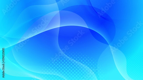 Fototapeta Blue Abstract Vector Background. Wave Background. Vector Illustration