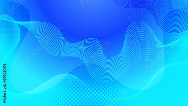 Fototapeta Abstract wave element for design. Digital frequency track equalizer. Stylized line art background. Blue shiny wave with lines created using blend tool. Curved wavy line, smooth stripe Vector
