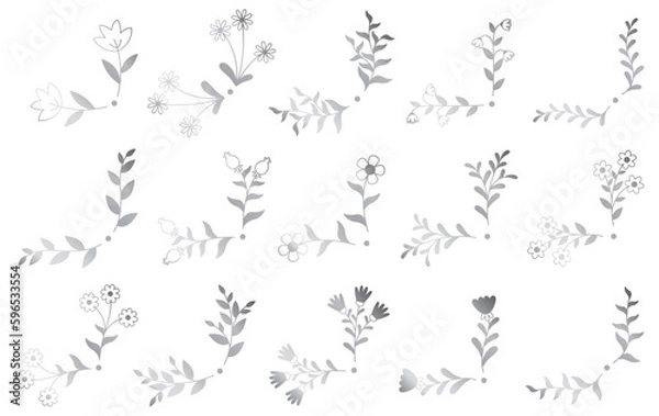 Obraz Floral hand drawn border. Wedding card design element.