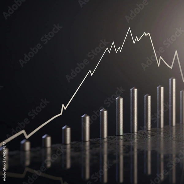 Fototapeta Stock market map transaction analysis investment finance, stock market financial or foreign exchange chart market chart crisis losses, growth income and profits win the trend