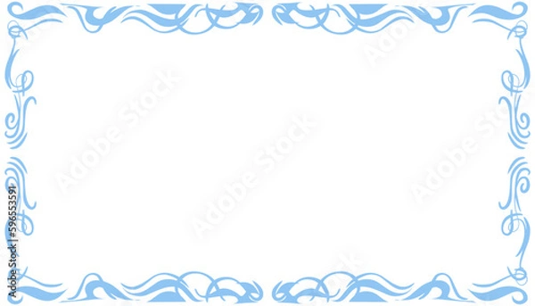 Fototapeta Blue abstract frame background illustration. Perfect for designing invitation cards, greeting cards, wallpapers, posters, banners, websites, advertisements