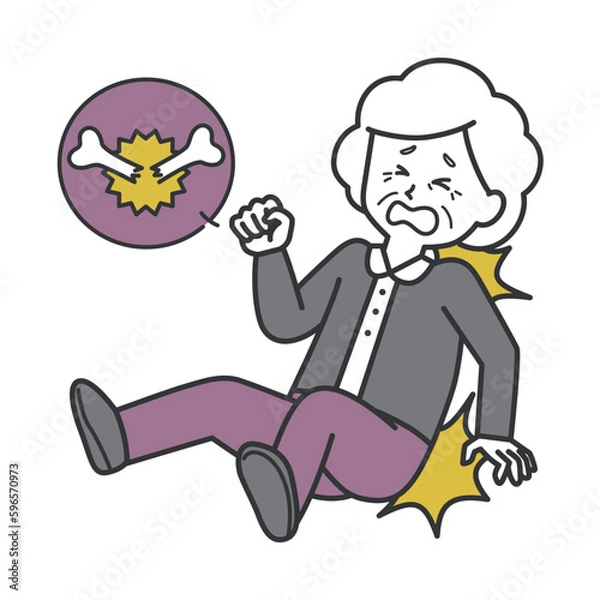 Obraz 転んで骨折をする高齢女性