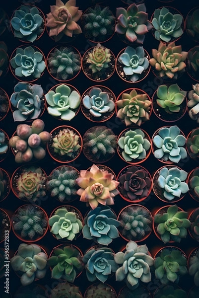 Obraz pattern with flowers Succulents