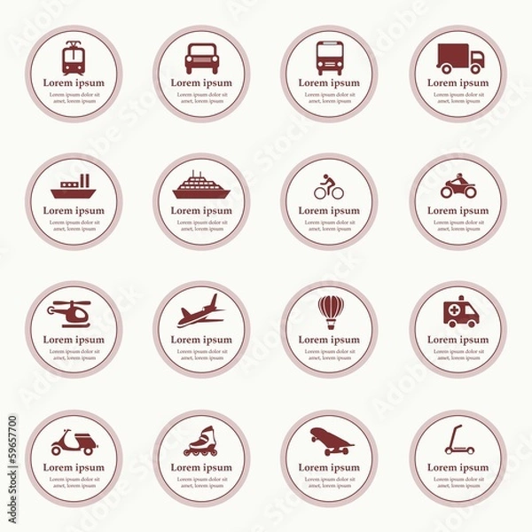 Obraz Transportation icons design elements with text