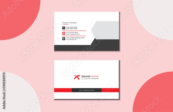 Fototapeta Visiting Card Vector Template. Modern Business card Design Template. 