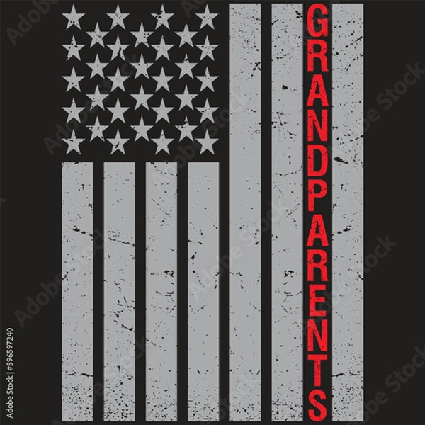 Obraz USA Flag Grandparents