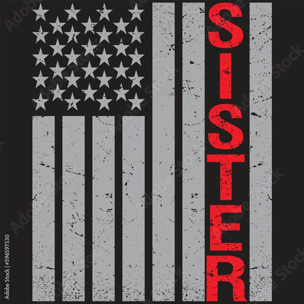 Obraz USA Flag Sister