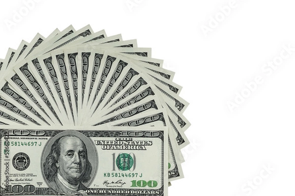 Obraz Several 100 US $ money notes spread out in fan shape