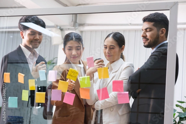 Fototapeta Business people working and meeting in the office.