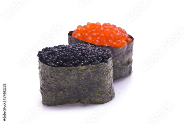 Fototapeta Two Gunkan Maki isolated on white