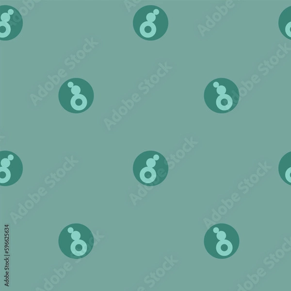 Fototapeta Vector green circles pattern background. Perfect for fabric, scrapbooking, wallpaper projects