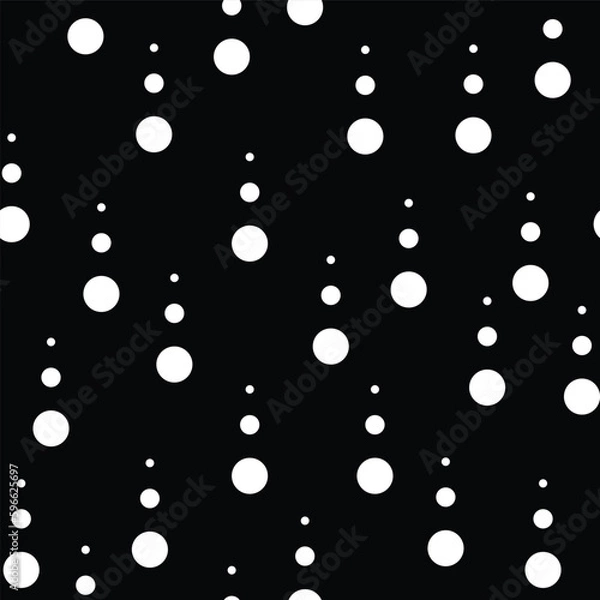 Fototapeta Vector white polka dots pattern black background. Perfect for fabric, scrapbooking, wallpaper projects